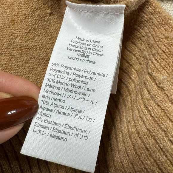 JCREW Wool Alpaca Camel Brown Supersoft Yarn Turtleneck Sweater L - Picture 6 of 8